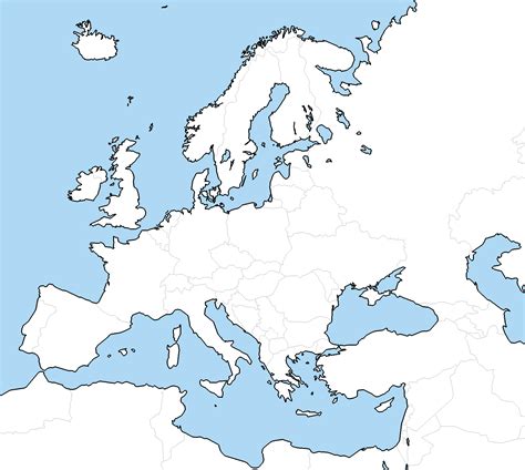 Mapas políticos de Europa en blanco para descargar e imprimir