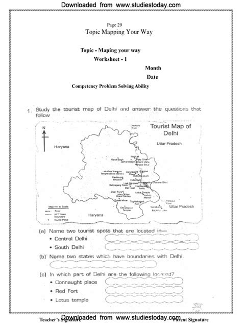 Mapping Your Way Worksheet