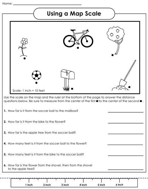 Maps And Scale Drawings Worksheets Questions And Revision Scale Map Worksheet - Scale Map Worksheet