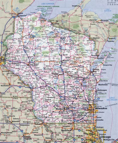 maps wisconsin state