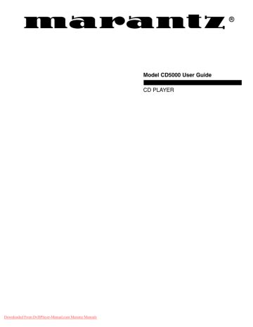 Read Online Marantz Cd5000 User Guide 