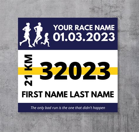 marathon race number template