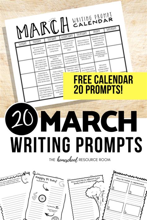 March 2019 Writing Prompt Calendar Free Printable Weird Writing Calendar Prompts - Writing Calendar Prompts