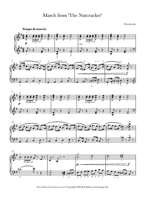 Download March Nutcracker Suite Tchaikovsky Beginner Piano Sheet Music 