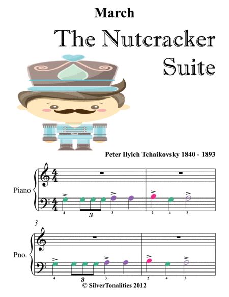 Full Download March Nutcracker Suite Tchaikovsky Beginner Piano Sheet Music 