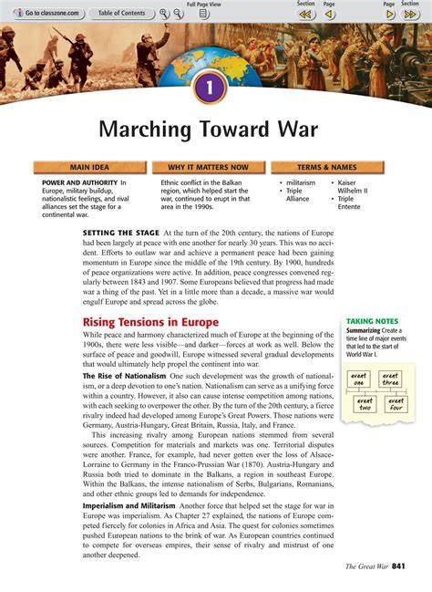 marching toward war section 1