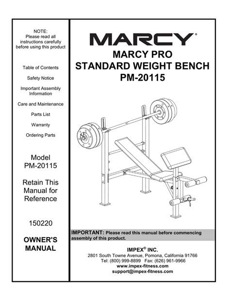 Download Marcy Xc40 Assembly Manual File Type Pdf 