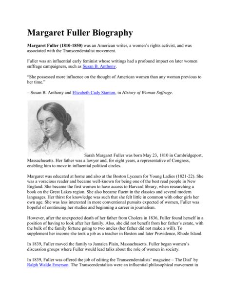 margaret fuller biography for children