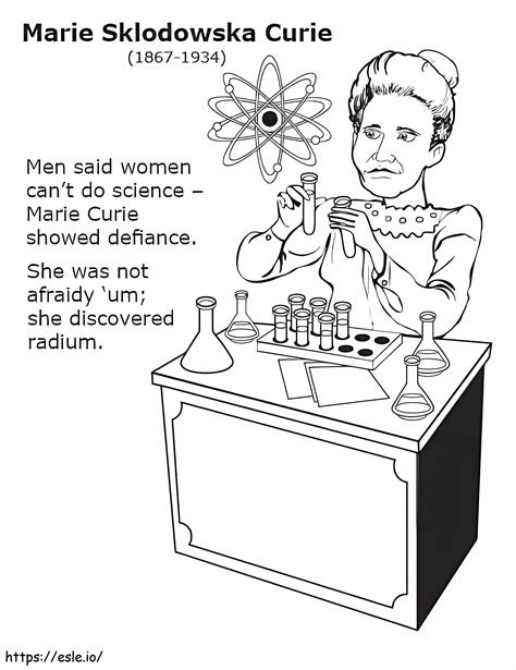 Marie Curie 4 Coloring Page Esle Io Marie Curie Coloring Page - Marie Curie Coloring Page