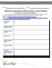 Marine Critical Issues Case Studies Education Marine Ecosystems Worksheet - Marine Ecosystems Worksheet