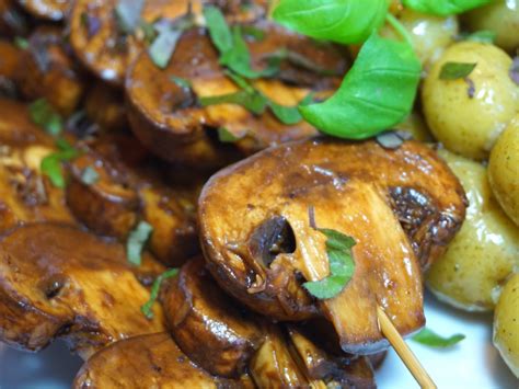 marinerade champinjoner grilla