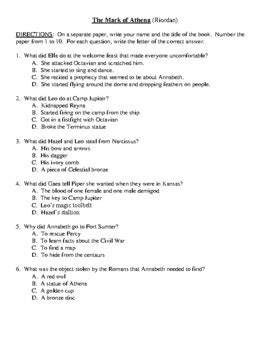 mark of athena ar test answers