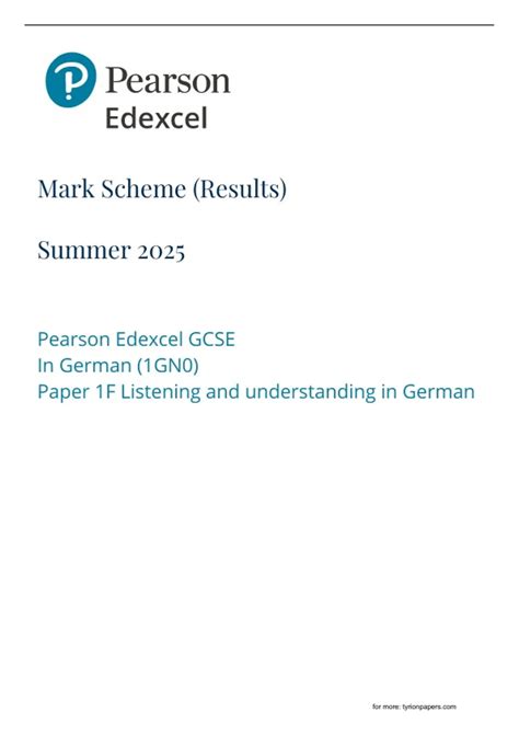 Mark Scheme German Gn4 June 2012