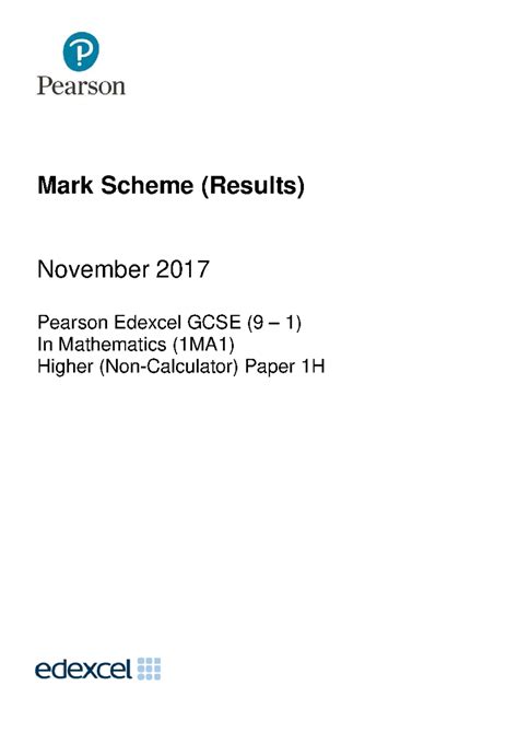 mark scheme results november 2011 edexcel