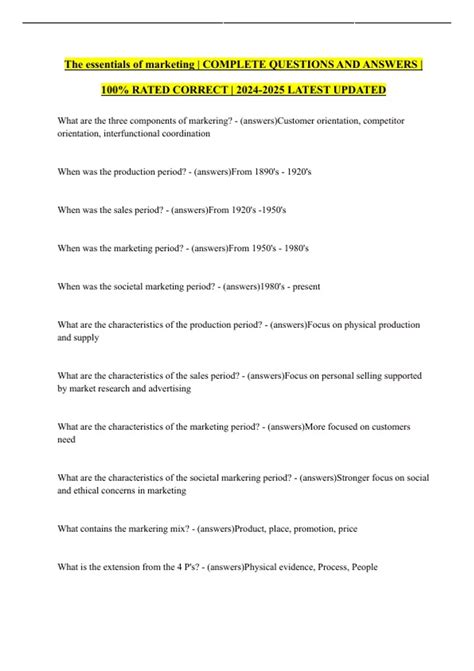 marketing essentials answers