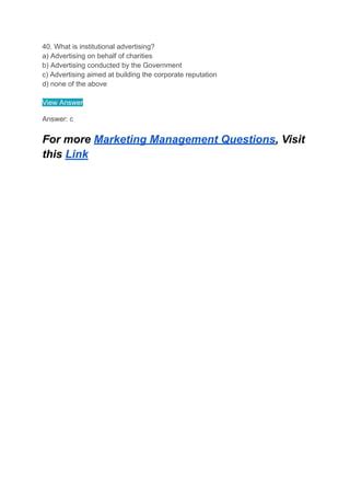 Read Marketing Management Questions And Answers Objective Type 