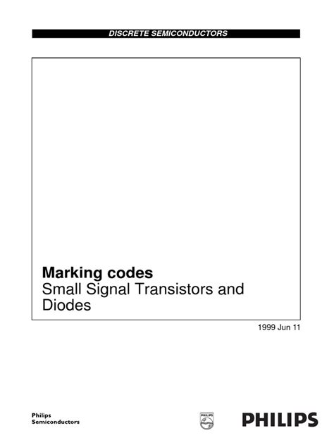 Marking Codes Small Signal Transistors And Diodes