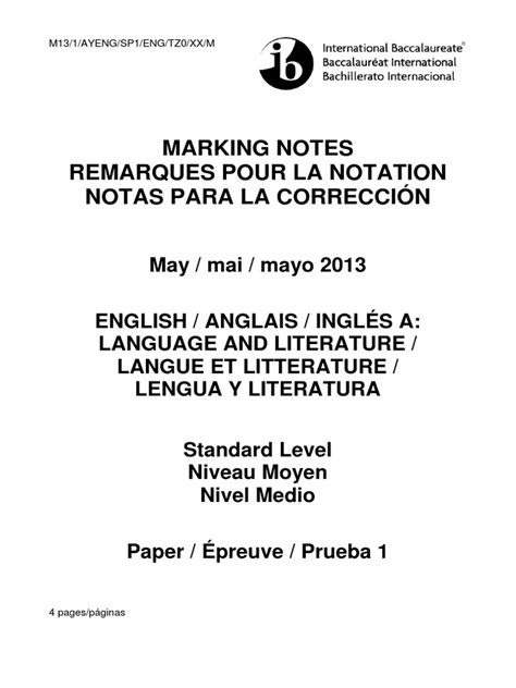 Marking Notes Remarques Pour La Notation Notas Para La