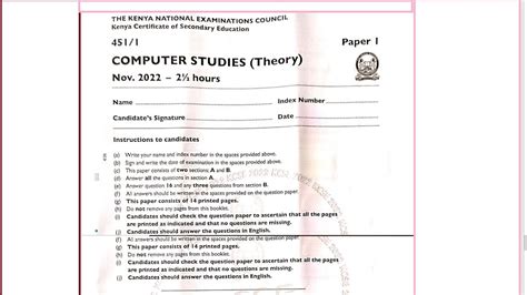 Read Online Marking Scheme Computer Studies Paper 1 