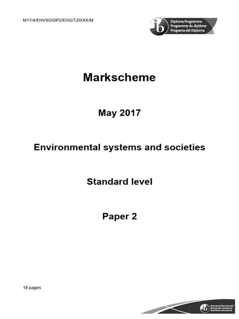markscheme ess may2013