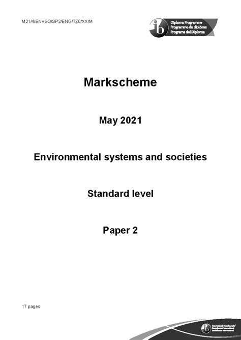Read Online Markscheme Paper 2 Envso 