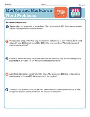 Read Markups And Markdowns Word Problems Lesson 