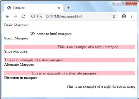 Marquee Element Html