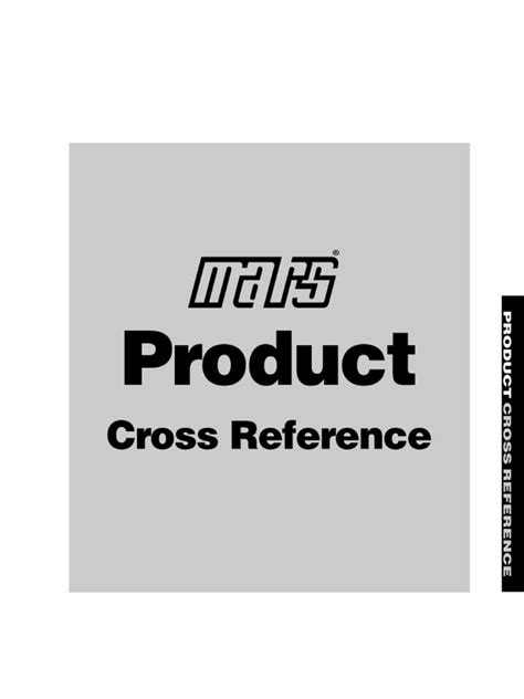 Mars Product Cross Reference Information