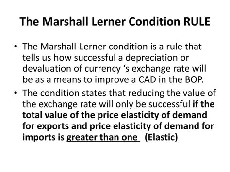 Marshall Lerner Condition