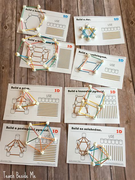 Marshmallow And Toothpick Geometry Cards Teach Beside Me Toothpick Math - Toothpick Math