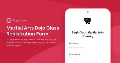 martial arts class application form sample