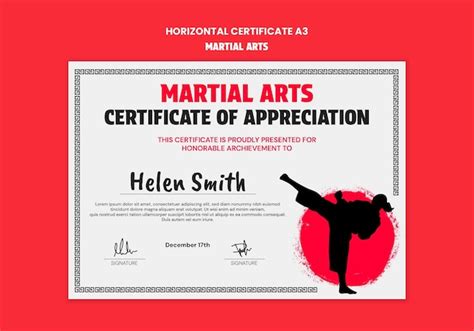 martial arts grading certificate template