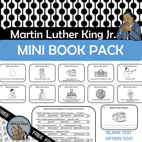 Martin Luther King Jr Mini Book Teach Starter Mlk Activities For First Grade - Mlk Activities For First Grade