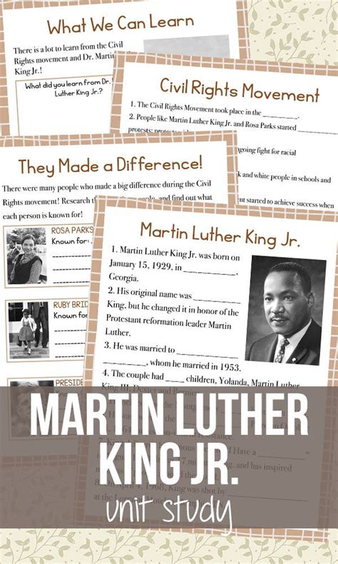 Martin Luther King Jr Unit Study Resources With 3rd Grade Mlk Worksheet - 3rd Grade Mlk Worksheet
