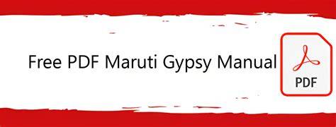 maruti gypsy workshop manual