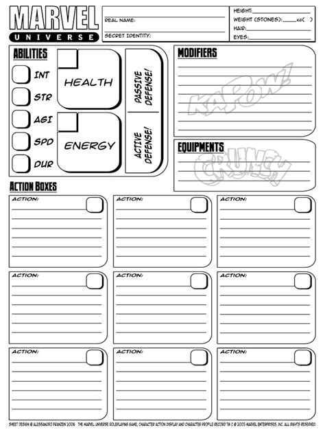 marvel heroic roleplaying character sheet