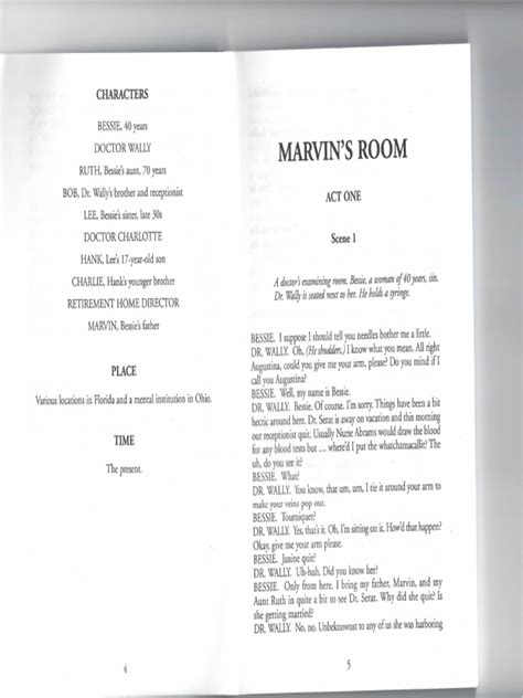 Read Online Marvins Room Play Script 