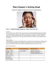 Mary Keeper Condition Aching Head Answers