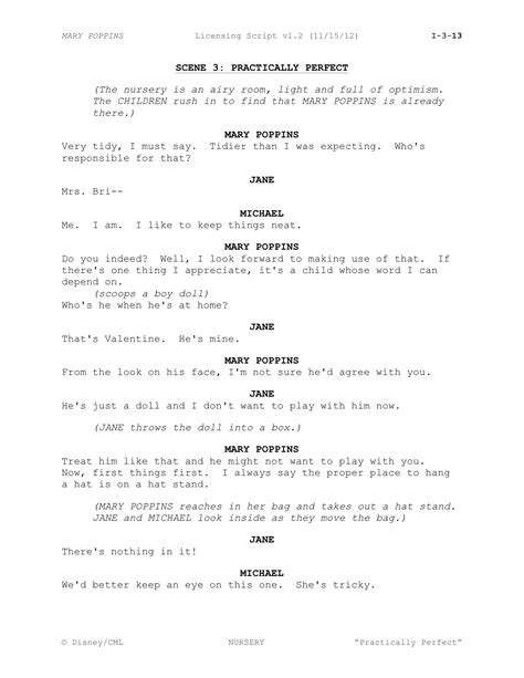 Mary Poppins Script