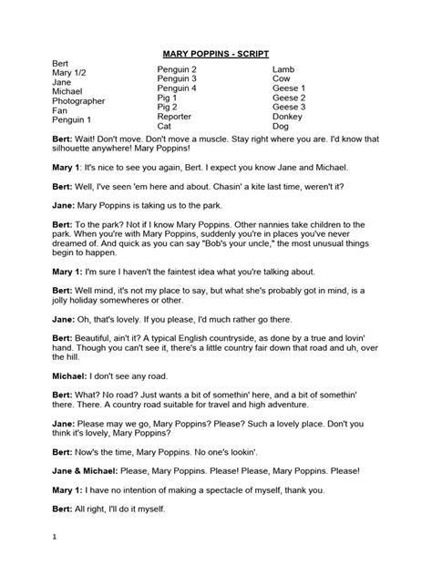 Mary Poppins Script 1