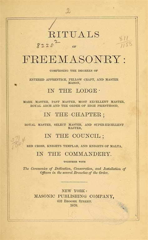 Masonic Ritual Book