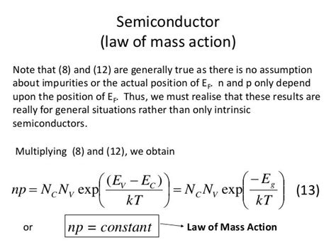 Mass Action Law Semiconductor