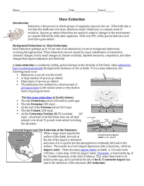 Mass Extinction Pogil Answer Key