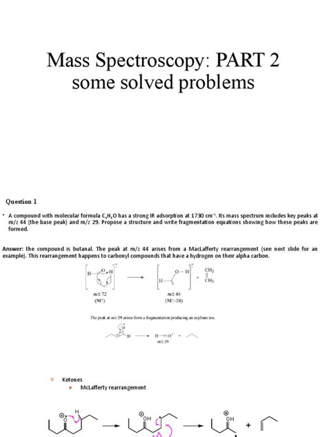 Mass Spectroscopy Problems And Solutions Pdf