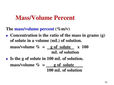 Mass Volume Percent