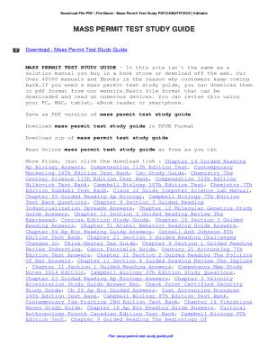 Read Mass Permit Test Study Guide File Type Pdf 