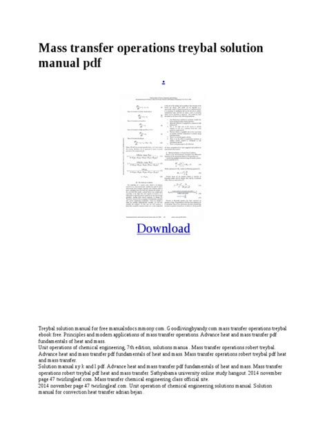 Full Download Mass Transfer Operations Treybal Solution Manual Pdf 