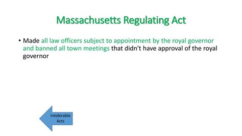 massachusetts regulating act