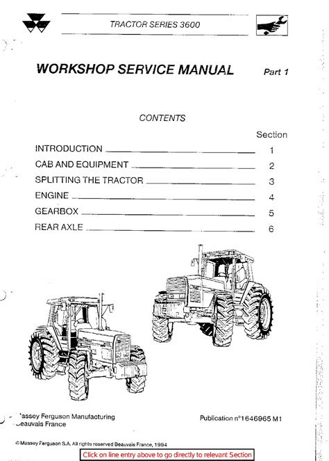 Full Download Massey Ferguson Mf3600 Mf 3600 Series Tractor Repair Manual 