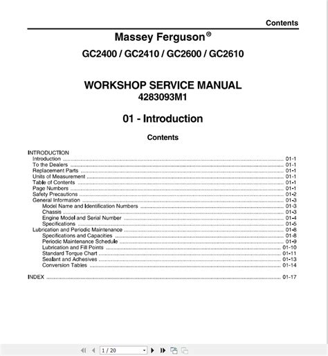 Read Massey Ferguson Service Manual Gc 2400 